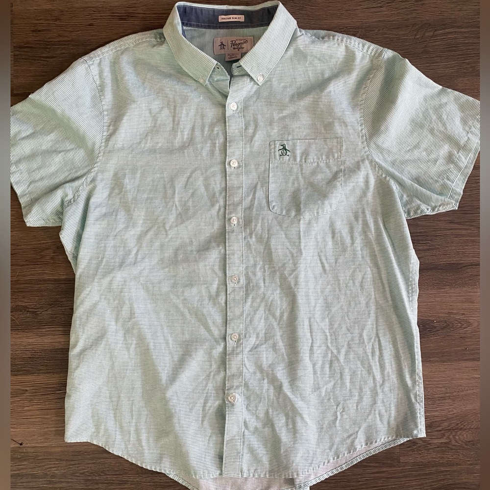 Penguin striped button up